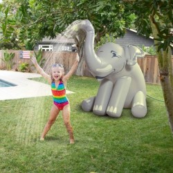 Giant Inflatable Elephant Party Sprinkler - 5 Feet Tall Yard Sprinkler for Kids Summer Fun Gray $68.70 Swimming Pool & Outdoo...