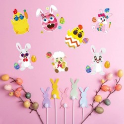 18 Sheets Easter Make a Face Stickers for Kids Craft Easter Games Stickers Make Your Own Stickers for Family Schools Classroo...