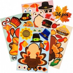 36 Sheets Thanksgiving Stickers for Kids Make a Turkey Stickers DIY Thanksgiving Crafts Party Favors Supplies for Kids Classr...