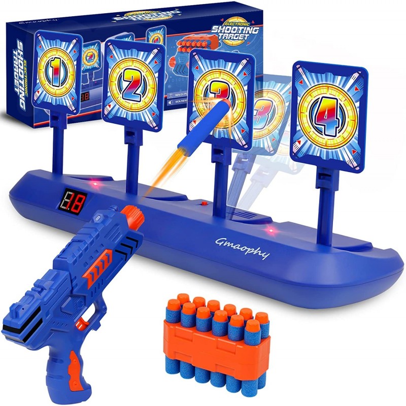 Digital Shooting Targets with Foam Dart Toy Shooting Blaster 4 Targets Auto Reset Electronic Scoring Toys Shooting Toys for A...