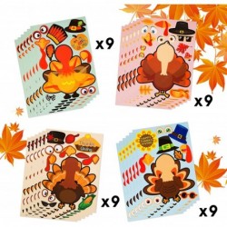 36 Sheets Thanksgiving Stickers for Kids Make a Turkey Stickers DIY Thanksgiving Crafts Party Favors Supplies for Kids Classr...