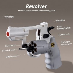 Revolver Toy Extended Barrel Can fire Soft Bullets Water Gel Beads Digital Shooting Targets with Foam Dart Toy Shooting Blast...