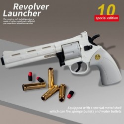 Revolver Toy Extended Barrel Can fire Soft Bullets Water Gel Beads Digital Shooting Targets with Foam Dart Toy Shooting Blast...