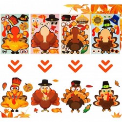 36 Sheets Thanksgiving Stickers for Kids Make a Turkey Stickers DIY Thanksgiving Crafts Party Favors Supplies for Kids Classr...