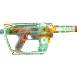 Modulus Ghost Ops Evader Motorized Blaster -- Light-Up See-Through Blaster and Barrel Extension Includes 12 Official Elite Da...