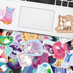 Cute Animals Stickers 50 Pack Cartoon Laptop Stickers Vinyl Waterproof for Water Bottles Computer Diary Scrapbook -Graffiti T...