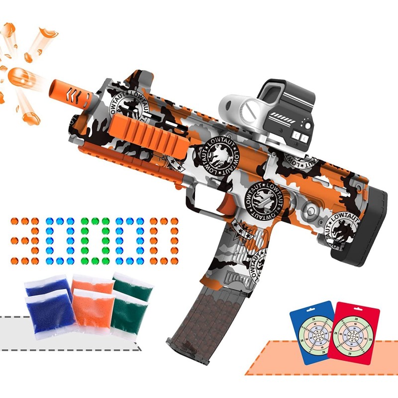 Electric Gel Ball Blaster Toys Gun with 30000pcs Splatter Ball New Styling MP7 Blaster Shooting Games Semi-Automatic Mode Sui...