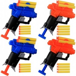 4 Pack Mini Foam Dart Toy Guns Foam Guns with 16 Small Size Foam Darts Sport Party Favors Spring Powered Gun Kit for Kids (4 ...