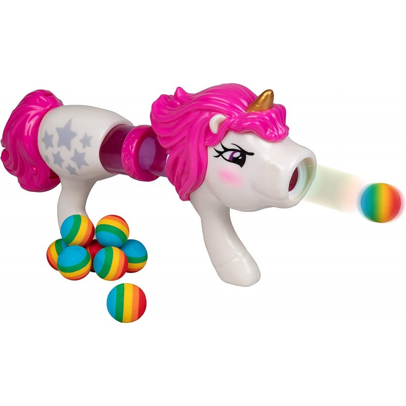 Unicorn Power Popper Foam Blaster Toy - Rapid Fire Rainbow Ball Shooter Blasts Up to 8 Foam Balls - Indoor or Outdoor Play - ...