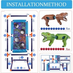 Dinosaur Shooting Games Toys for 6 7 8 9 10+ Year Old Boys Girls 2 Foam Ball Popper Air Guns Standing Shooting Target 20 Foam...