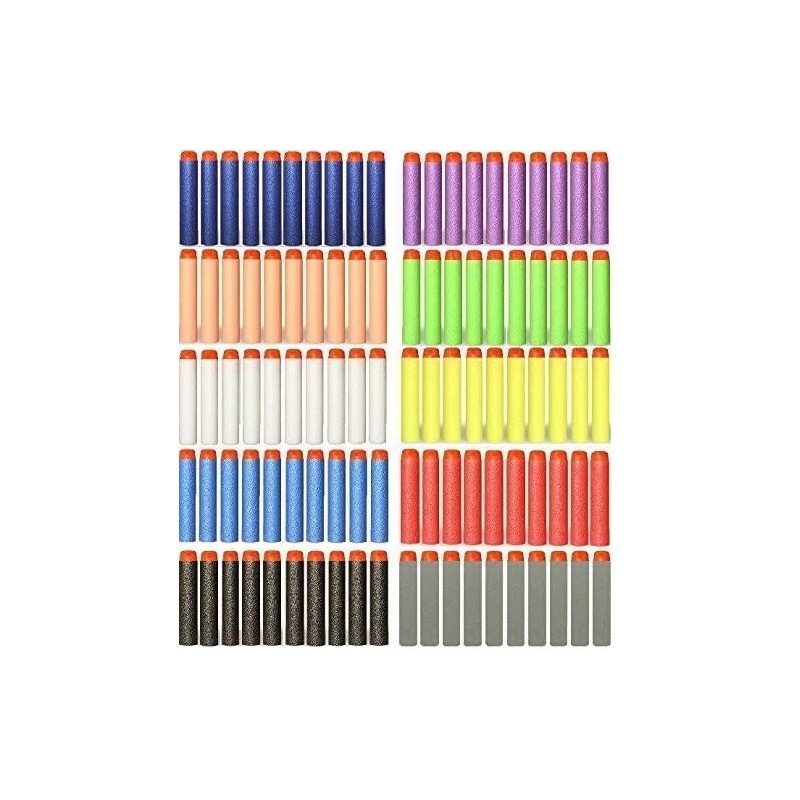 100 Pack Refill Darts Foam Bullets for Nerf War Gun Party for Nerf N-Strike Elite Series 10 Colors $17.90 Toy Foam Blasters &...