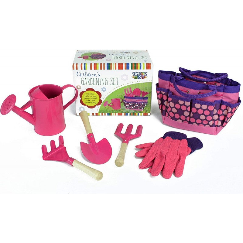 Kids Gardening Set - Garden Tools for Girls Boys Toddler & Children of All Ages - Gloves Water Can Shovel Rake & Tool Belt - ...