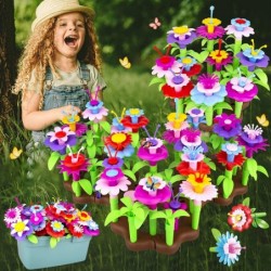 Flower Garden Building Toys for Girls Age 3 4 5 6 7 Year Old 143PCS Educational STEM Gardening Pretend Toys Kit Gardening Toy...