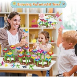 Flower Garden Building Toys for Girls Age 3 4 5 6 7 Year Old 143PCS Educational STEM Gardening Pretend Toys Kit Gardening Toy...