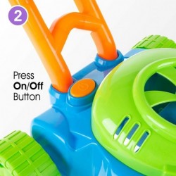 Bubble Lawn Mower for Kids Electronic Bubble Blower Machine Summer Outdoor Push Toys for Kids First Birthday Gift for Boys an...