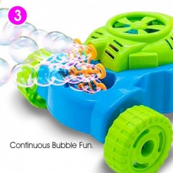 Bubble Lawn Mower for Kids Electronic Bubble Blower Machine Summer Outdoor Push Toys for Kids First Birthday Gift for Boys an...