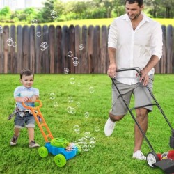 Bubble Lawn Mower for Kids Electronic Bubble Blower Machine Summer Outdoor Push Toys for Kids First Birthday Gift for Boys an...