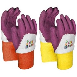 Kids Gardening Gloves: 2-Pairs Children’s Gardening Gloves Set (2-6 Years) for Home/School Gardening| Breathable Cotton Gripp...