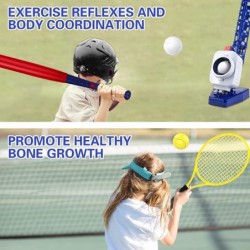 Kids 2 in 1 RC Baseball & Tennis Pitching Machine Automatic Pitcher Ball Launcher W/ Bat Outdoor Sports Games Outside Backyar...