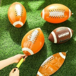 6 Pack Inflatable Football 16 Inch Blow up Beach Ball Large Sport Pool Ball with Pump for Adults Teens Gift Summer Outdoor Pa...