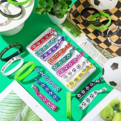 40 Pieces Soccer Party Favors Gift Includes 20 Pcs Soccer Motivational Silicone Wristband Bracelet and 20 Pcs Soccer Hair Tie...