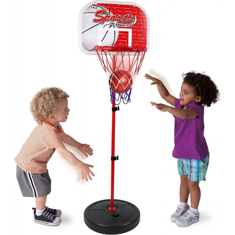 Toddler Basketball Hoop Toy Set Adjustable Height Stand Up to 4 ft Indoor & Outdoor Play $46.90 Toy Sports Products