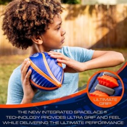 Spiral Grip Football - Junior and Mini Sizes - Patented Spacelace for Ultimate Spirals - Machine Stitched Construction - Pump...