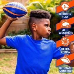 Spiral Grip Football - Junior and Mini Sizes - Patented Spacelace for Ultimate Spirals - Machine Stitched Construction - Pump...