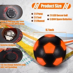 2 Pack Glow in The Dark Soccer Ball Light up LED Soccer Ball Official Size 5 Glow Ball with 2 Pump and 10 Spare Batteries Bal...