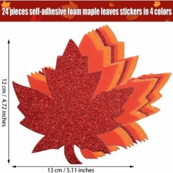 224 Pcs Fall Maple Leaf Foam Sticker Self-Adhesive Foam Sticker Leaf Shape Glitter Sticker Thanksgiving Glitter Foam Sticker ...