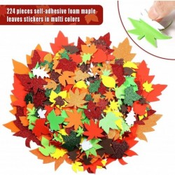 224 Pcs Fall Maple Leaf Foam Sticker Self-Adhesive Foam Sticker Leaf Shape Glitter Sticker Thanksgiving Glitter Foam Sticker ...