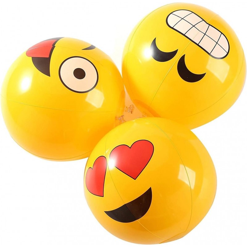 12 Packs - 12 Inches Inflatable Emoji Beach Balls Party Favors for Kids & Adults - Assorted Pack $28.75 Toy Sports Products