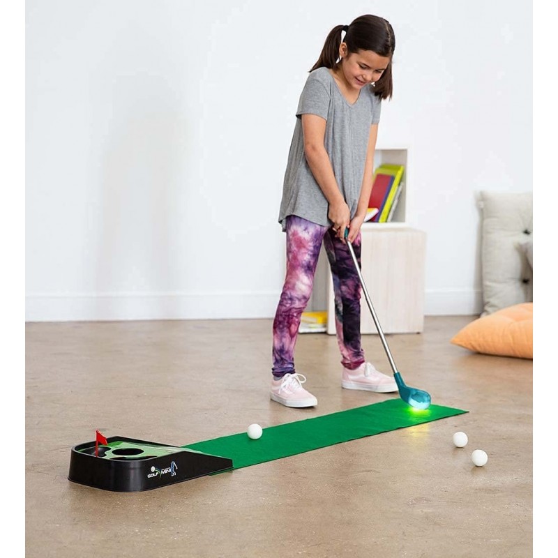 Light-Up Indoor Golf Putting Game with Two Stainless Steel Light-Up Putters and Three Golf Balls $103.27 Toy Sports Products