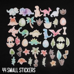 Fun Dinosaur Stickers for Kids (44 Pack) - Small Cute Waterproof and Durable | Assorted Animal Decals for Party Favors Laptop...