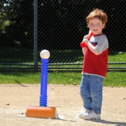 Kids T-Ball Set- Baseball Tball Hitting Game with Bat and 3 Balls Practice Batting Skills Outdoors for Toddlers Boys & Girl P...