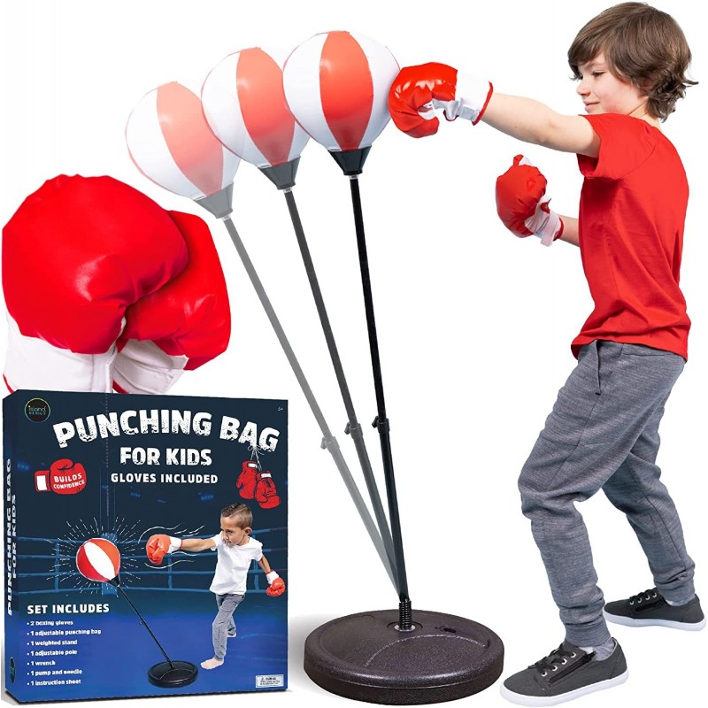 Boxing Set for Kids Equipment Includes Punching Bag with Stand and Gloves | Active Toys and Gifts for Boys & Girls Ages 5 6 7...