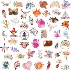 Bohemian Aesthetic Stickers Pack of 50Pcs Boho Aesthetic Stickers Waterproof Stickers Laptop Water Bottle Phone Scrapbook Sti...