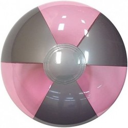 16-Inch Deflated Size Translucent Pink & Silver Beach Ball - Inflatable to 12-Inches Diameter $12.26 Toy Sports Products