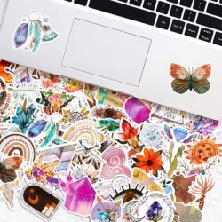 Bohemian Aesthetic Stickers Pack of 50Pcs Boho Aesthetic Stickers Waterproof Stickers Laptop Water Bottle Phone Scrapbook Sti...