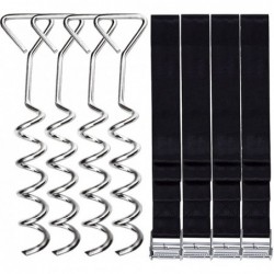 Heavy Duty Trampoline Stakes Anchors High Wind Galvanized Steel Trampoline Anchors Kit for 15ft 14ft 12ft 10ftTrampoline 15.8...