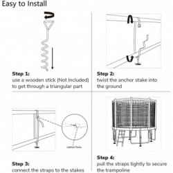 Heavy Duty Trampoline Stakes Anchors High Wind Galvanized Steel Trampoline Anchors Kit for 15ft 14ft 12ft 10ftTrampoline 15.8...