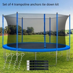 Heavy Duty Trampoline Stakes Anchors High Wind Galvanized Steel Trampoline Anchors Kit for 15ft 14ft 12ft 10ftTrampoline 15.8...