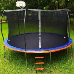 Trampoline Ladder - 3 Step Wide Universal Trampoline Ladder for Kids - Trampoline Accessories - Powder Coated & UV Treated Tr...