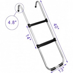 Trampoline Ladder Universal Hook Trampoline Accessories with 2 Wide Skid-Proof Steps for Children Kids UV Treated Material 2 ...