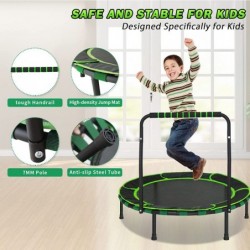 36' Mini Toddler Trampoline for Kids with Folding Handle and Padded Cover Foldable Trampoline for Kids Ages 3 to 6 Indoor Out...