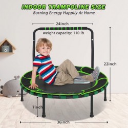 36' Mini Toddler Trampoline for Kids with Folding Handle and Padded Cover Foldable Trampoline for Kids Ages 3 to 6 Indoor Out...