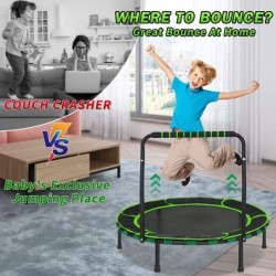 36' Mini Toddler Trampoline for Kids with Folding Handle and Padded Cover Foldable Trampoline for Kids Ages 3 to 6 Indoor Out...