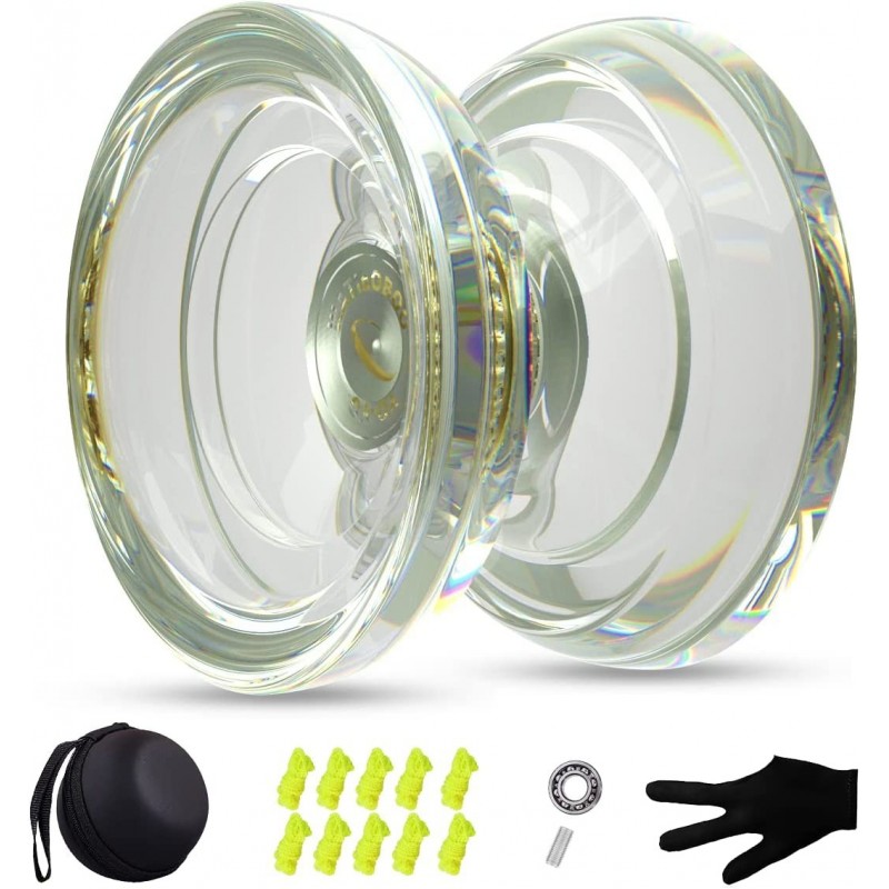 Yoyo Crystal Responsive Yoyo for Kids Professional Unresponsive Yoyo for Beginner Intermediate Advanced Replacement Unrespons...