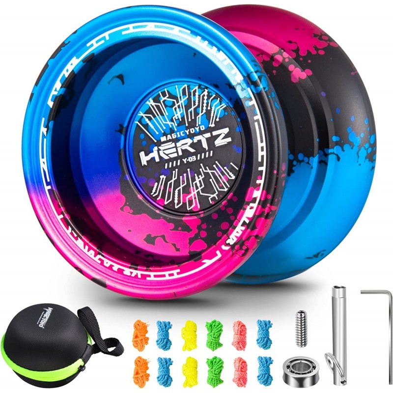 Unresponsive Yoyo Professional Yoyo for Adults Metal Yoyo for Kids Beginner Alloy Yo Yo Y03-Hertz+6 Yoyo Strings+Bearing Remo...