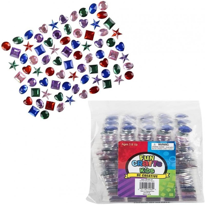 Self-Adhesive Jewels Great for Arts and Crafts Party Favors Variety of Shapes and Colors Stickers 0.5" (500 Pcs) $25.75 Kids'...